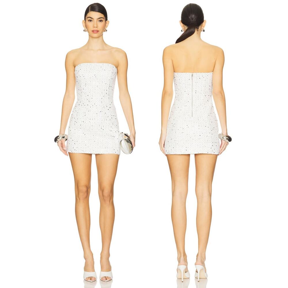 Lovers + Friends Berner Sequin Mini Dress Strapless Party Bridal Formal Hoco XS